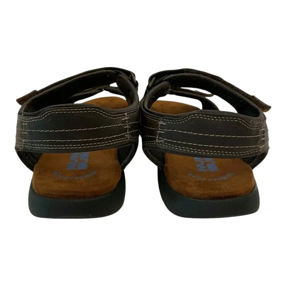 Nunn Bush Men's Rio Grande Two Strap Memory Foam Comfort Sandal Size 10W Brown